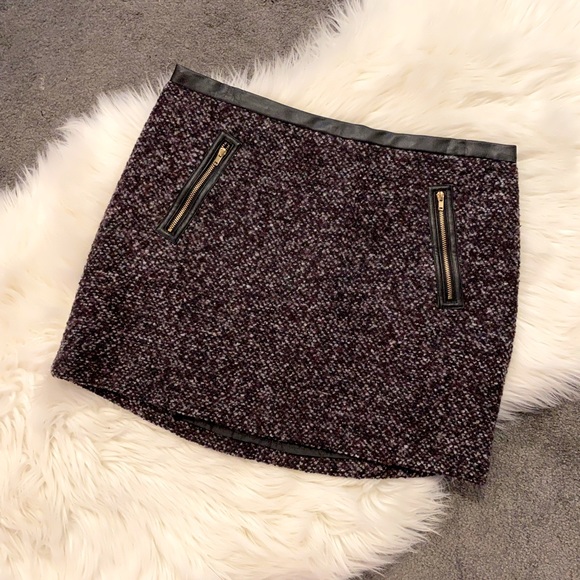 Purple bouclé mini skirt - Picture 1 of 7